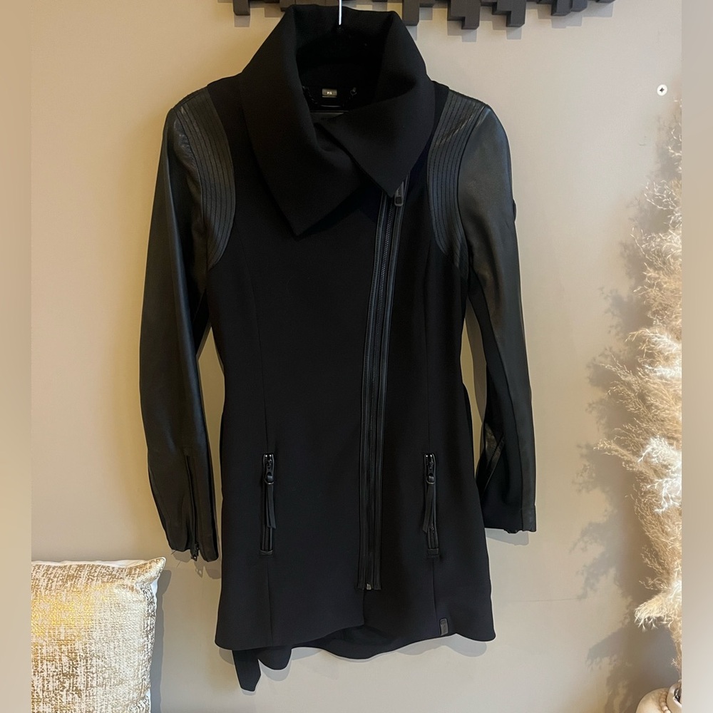 Elegant Rudsak Black Women's Jacket with genuine leather size S